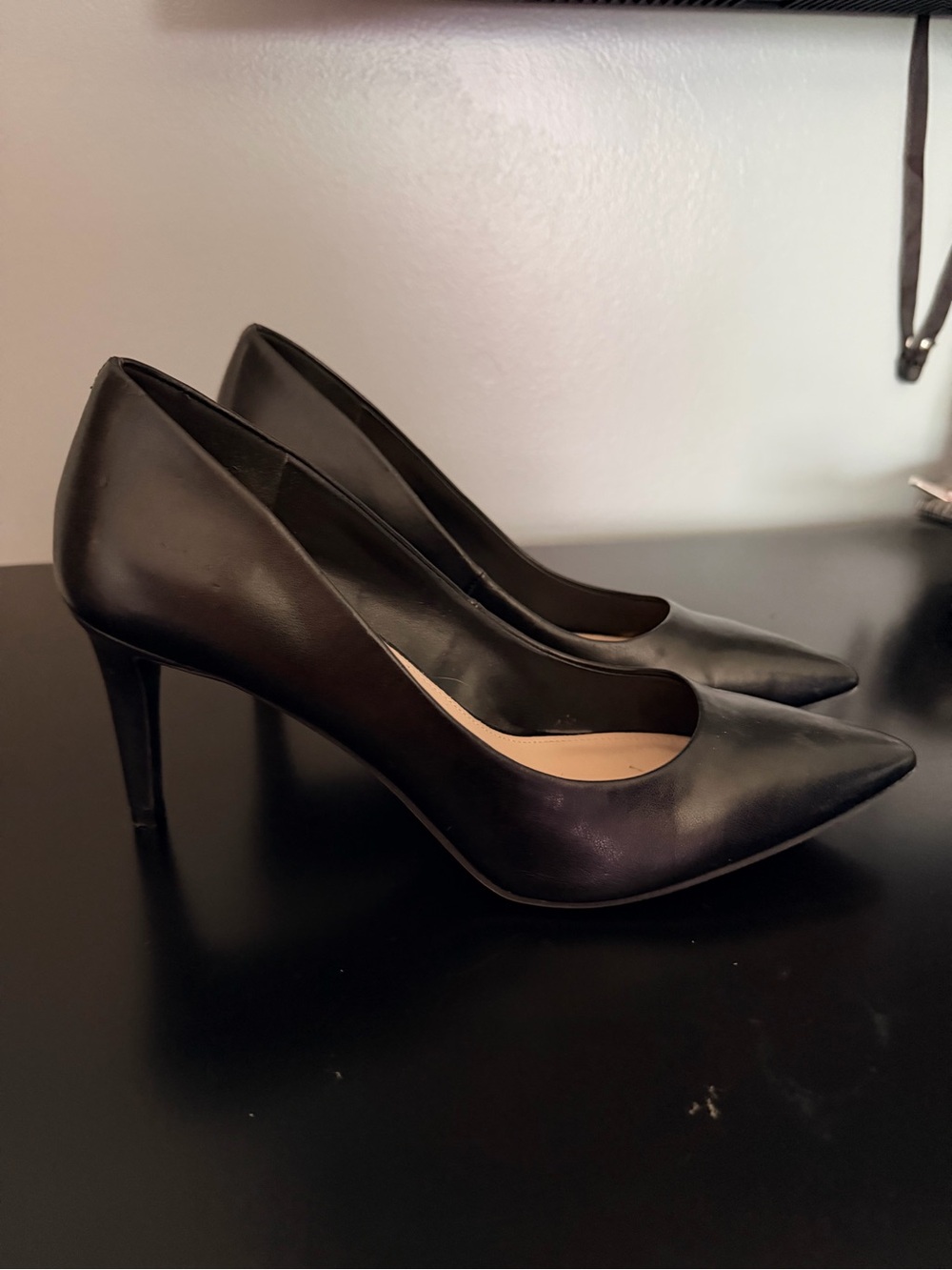 Kelly & Katie Black Pointed Toe Stiletto Pumps